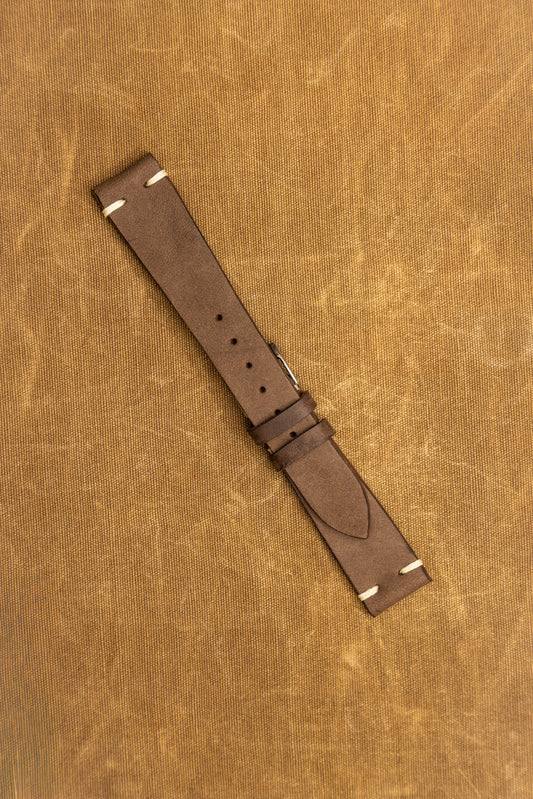 Cinturino "Cuoio Liscio" tinto a mano - Marrone