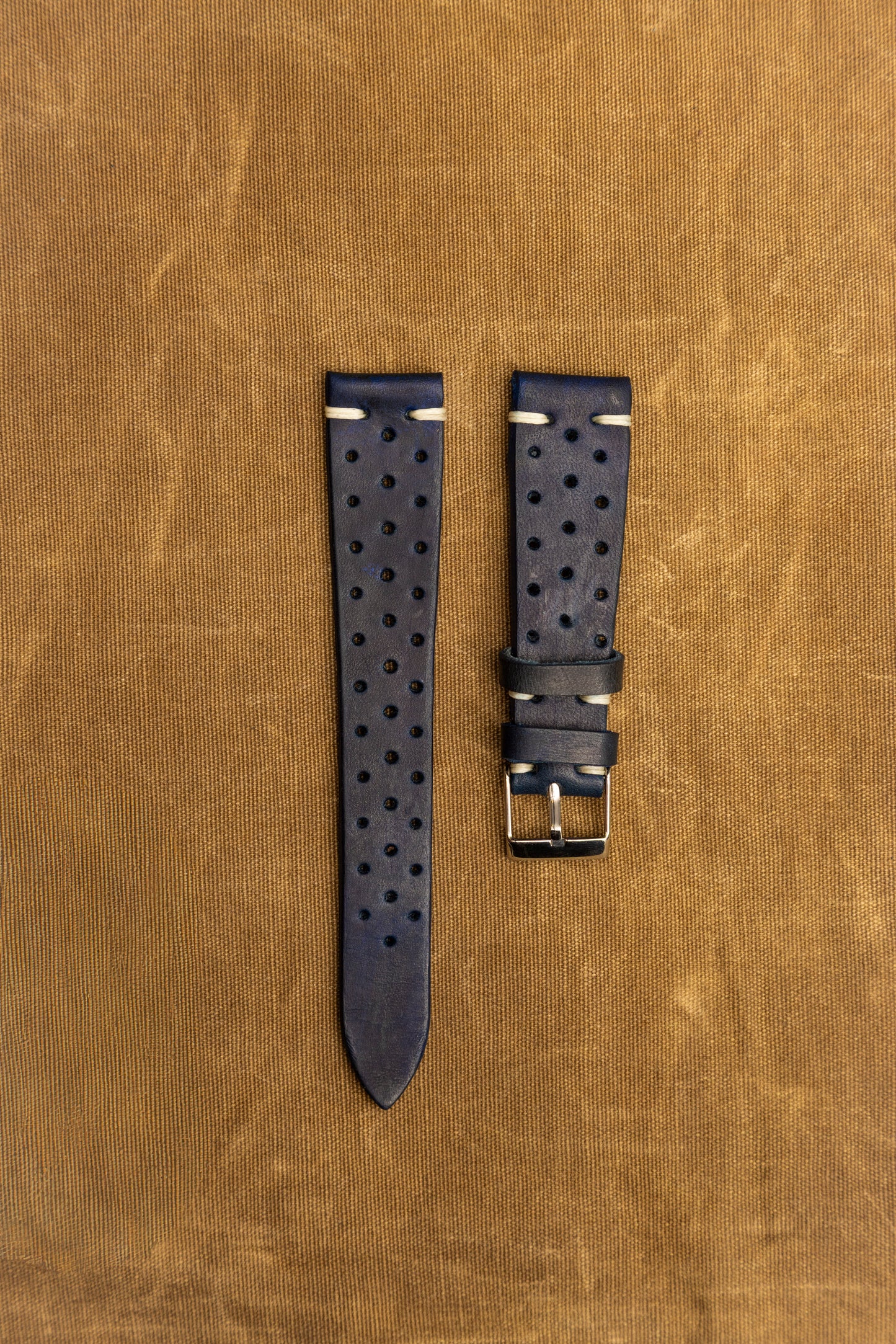 Cinturino "Rally" in Cuoio liscio - Blue Navy