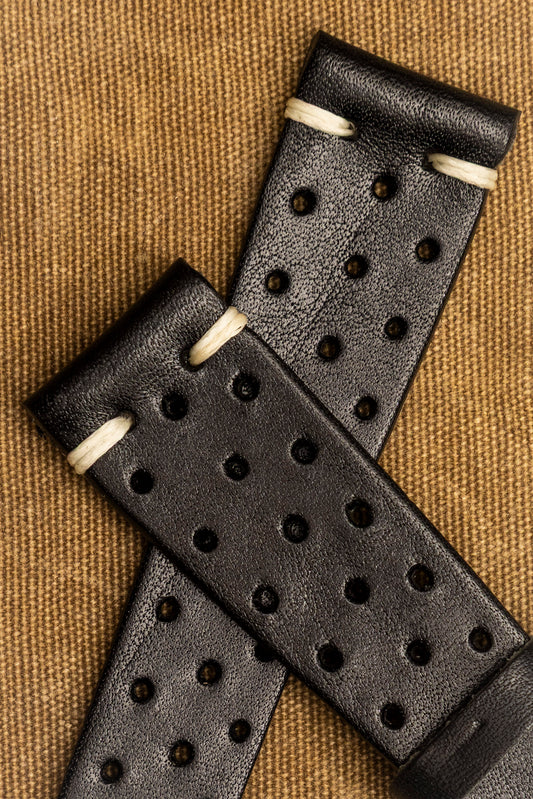 Cinturino "Rally" in Cuoio liscio - Nero