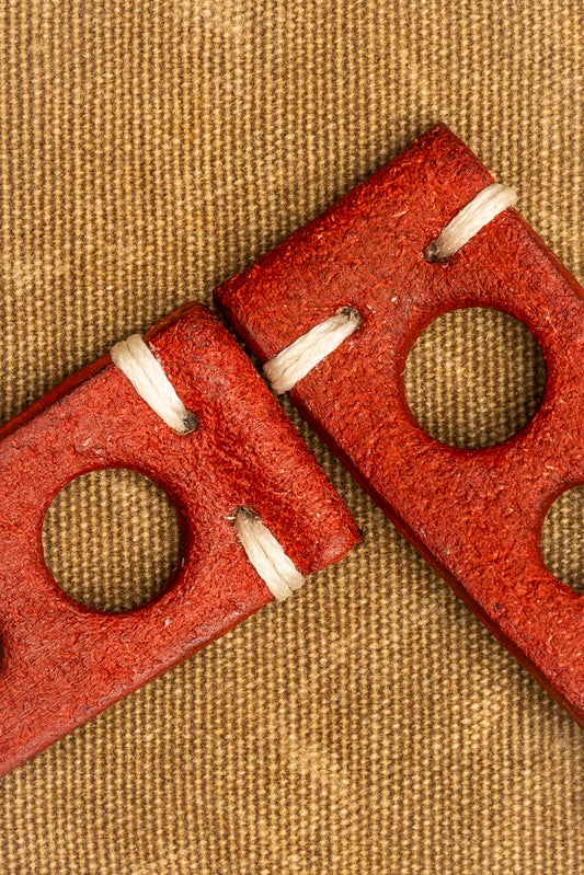 Cinturino "Racing" in Crosta tinto a mano - Rosso