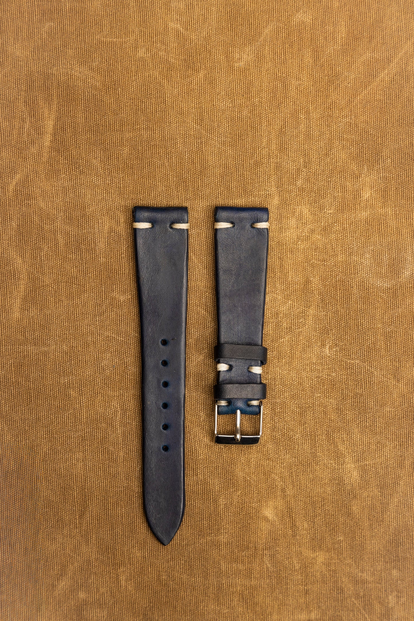 Cinturino "Cuoio Liscio" tinto a mano - Blue Navy