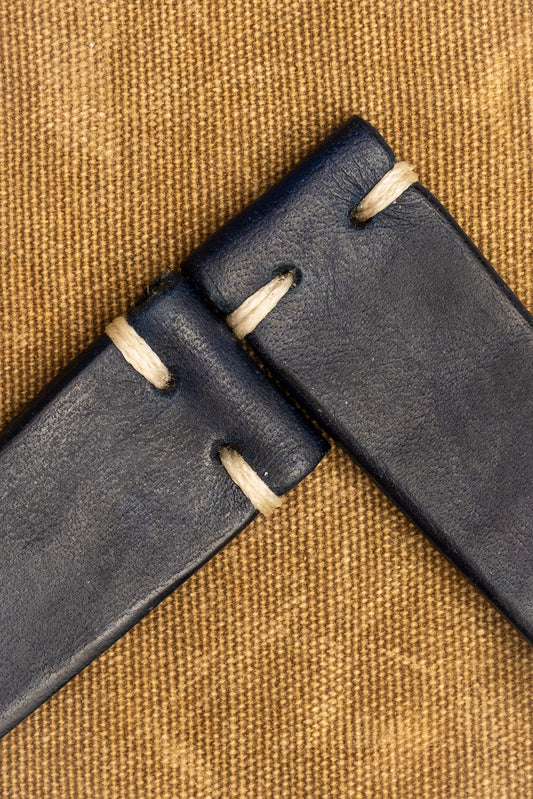Cinturino "Cuoio Liscio" tinto a mano - Blue Navy
