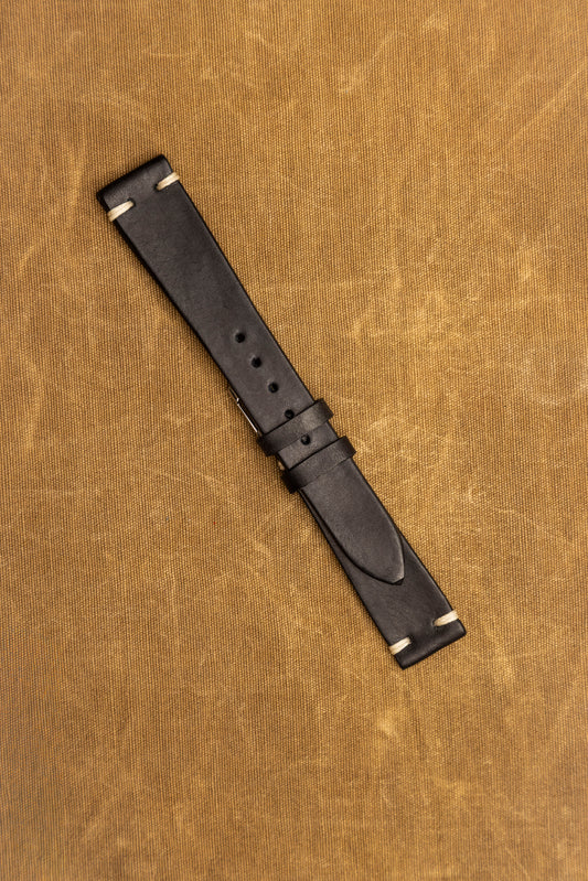 Cinturino "Cuoio Liscio" tinto a mano - Nero