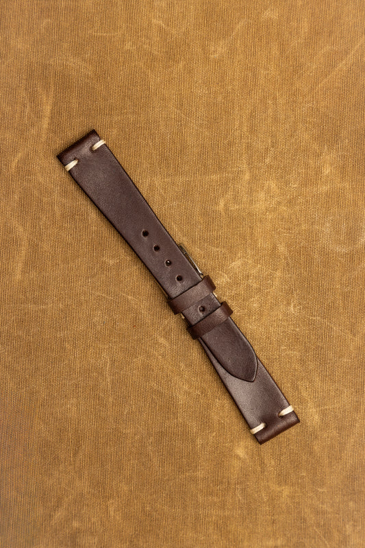 Cinturino "Cuoio Liscio" tinto a mano - Testa di Moro