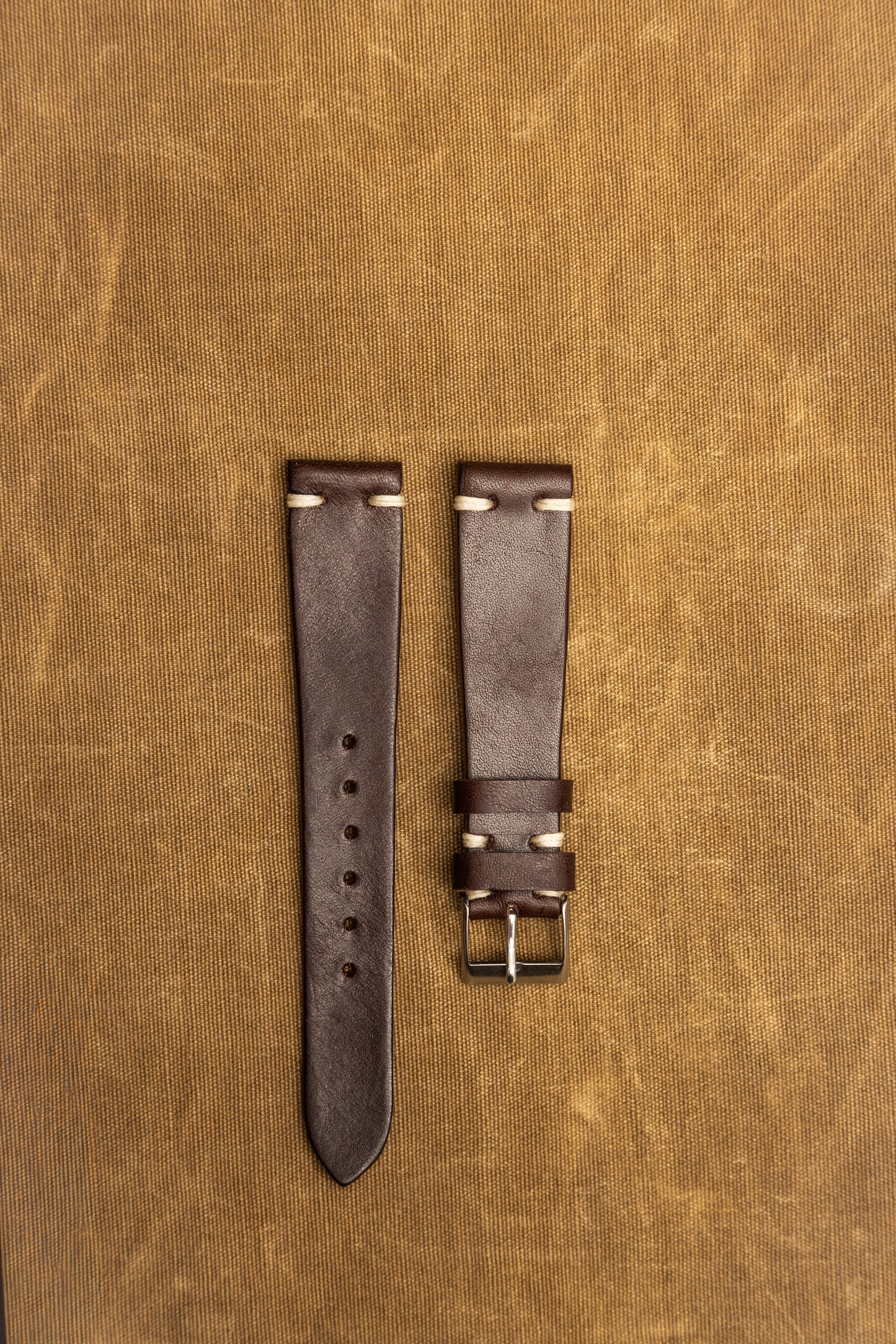 Cinturino "Cuoio Liscio" tinto a mano - Testa di Moro