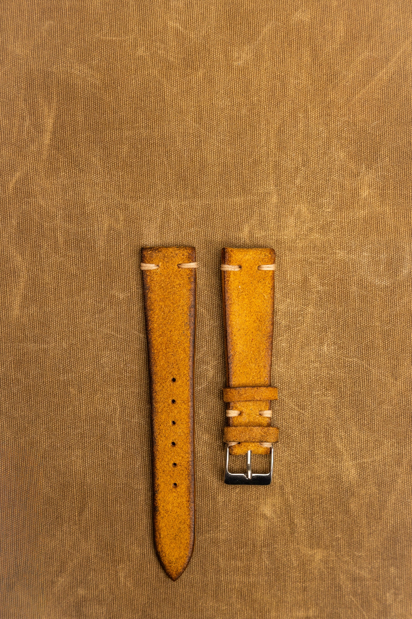Cinturino "Crosta Vintage" tinto a mano - Giallo