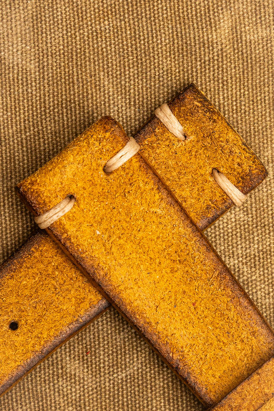 Cinturino "Crosta Vintage" tinto a mano - Giallo