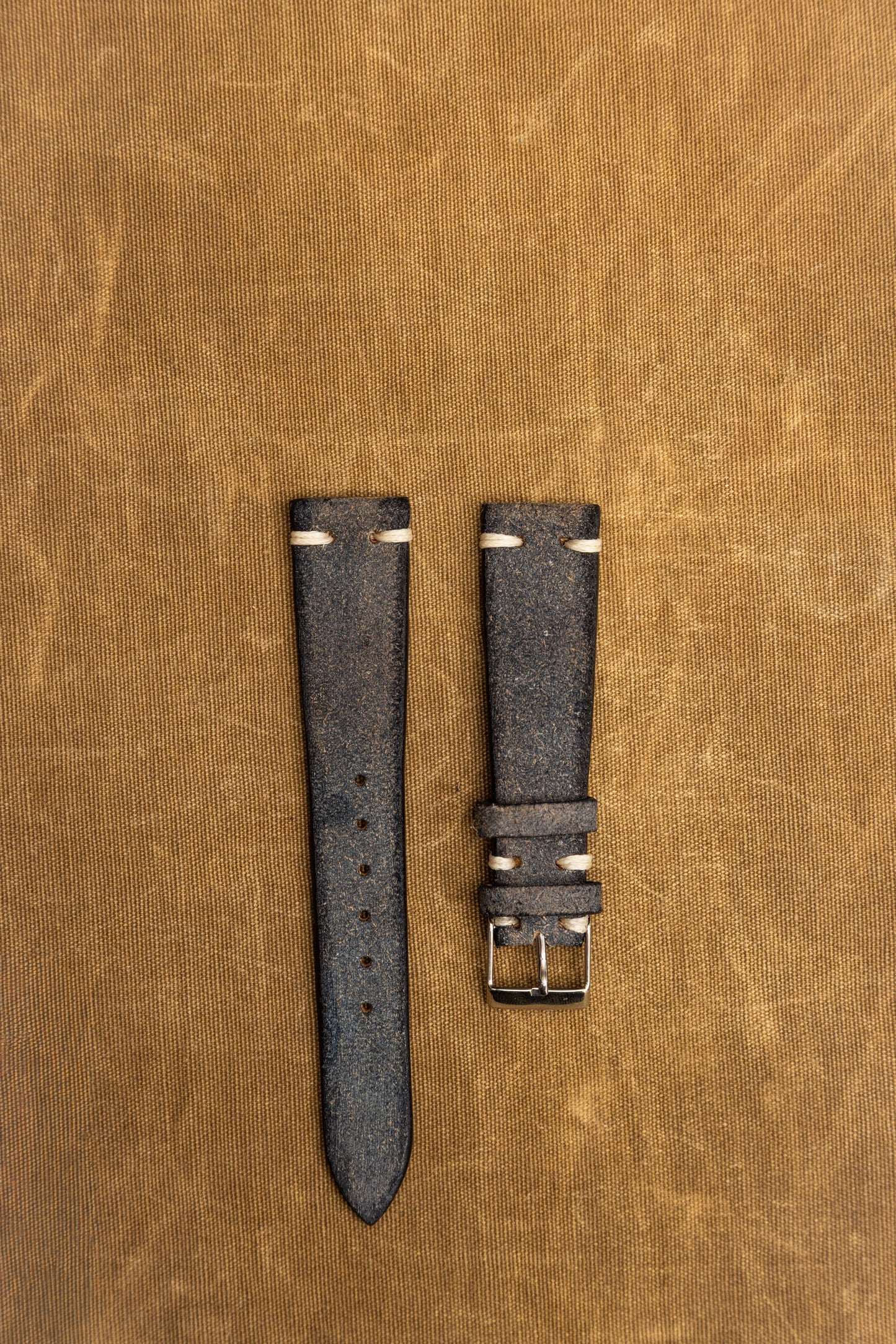 Cinturino "Crosta Vintage" tinto a mano - Blue Navy