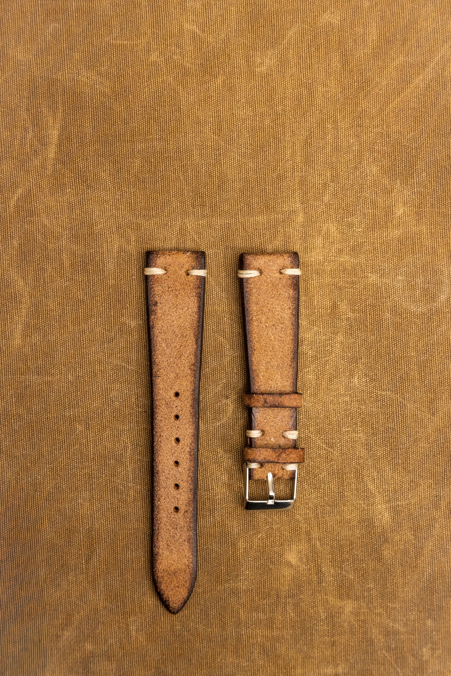 Cinturino "Crosta Vintage" tinto a mano - Beige Vintage