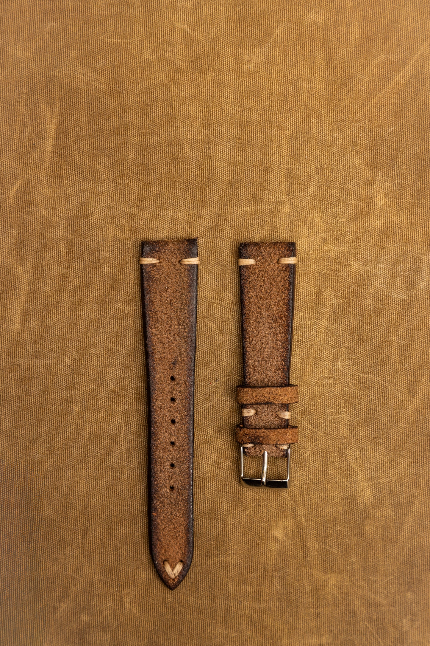 Cinturino "Crosta Vintage" tinto a mano - Marrone
