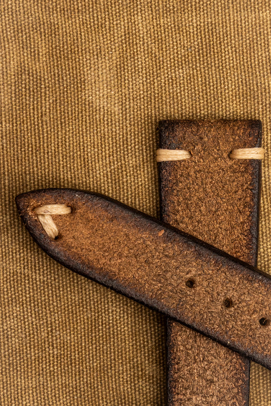 Cinturino "Crosta Vintage" tinto a mano - Marrone