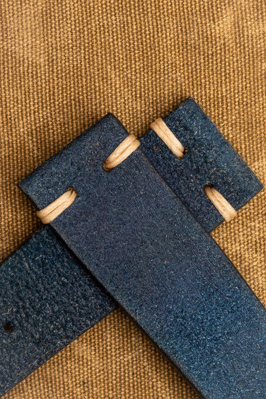 Cinturino "Crosta Semplice" tinto a mano - Blue Royal